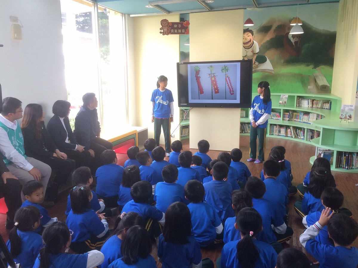 台中市外埔區安定國小圖書館落成。 圖：蔡其昌辦公室/提供