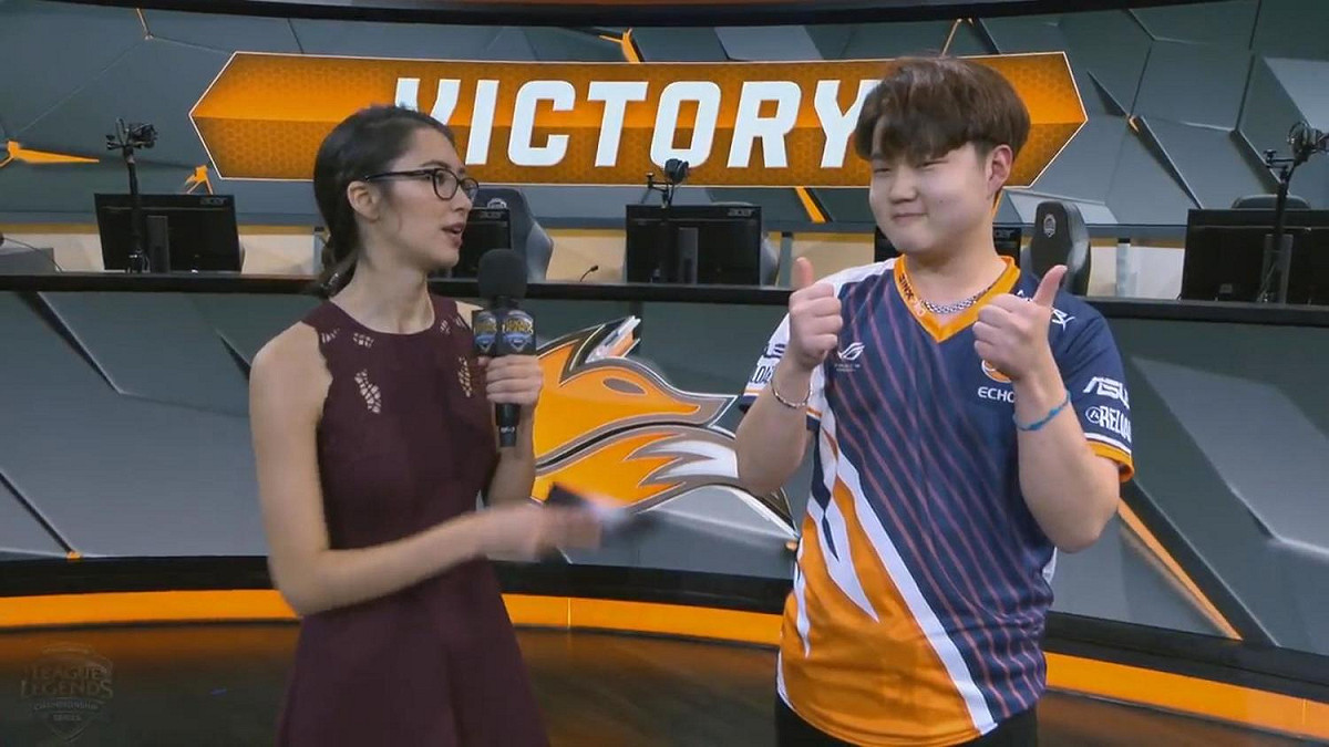 《英雄聯盟》2018賽季，來到北美並奪下第一勝的上路選手Huni。 圖：翻攝自 LoL Esports YouTube