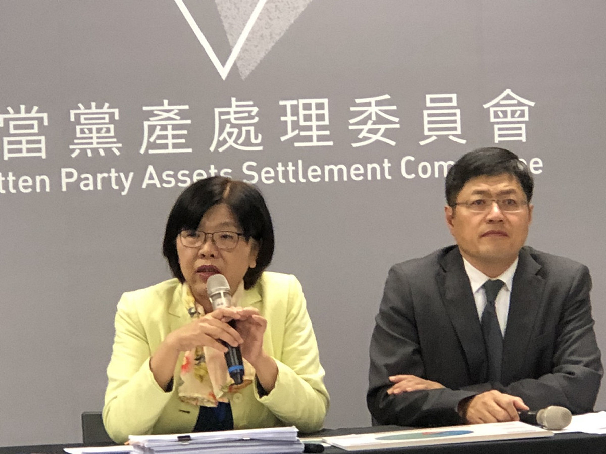 黨產會副主委施錦芳23日召開記者會。 圖：謝莉慧/攝