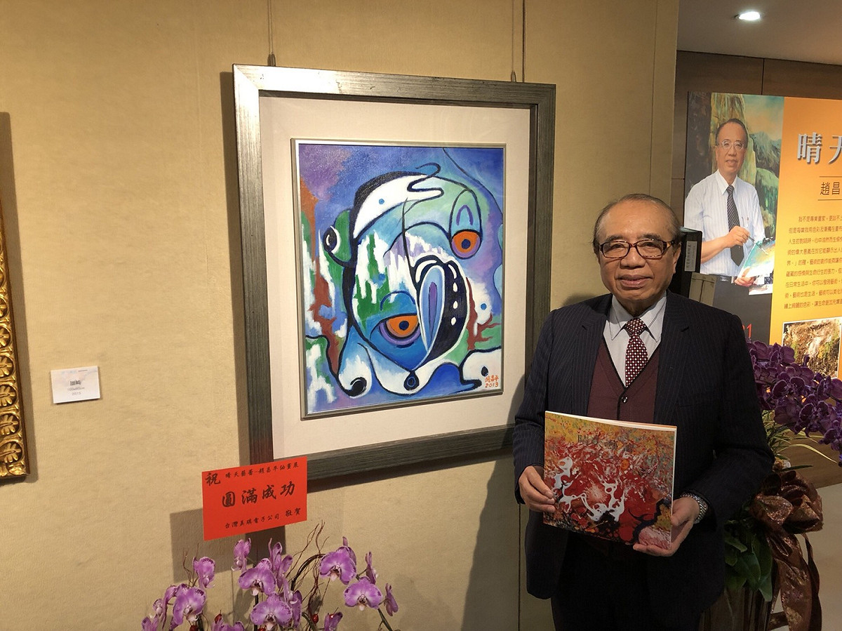 趙昌平抽象畫則多為近期創作。 圖：桃園市政府文化局/提供