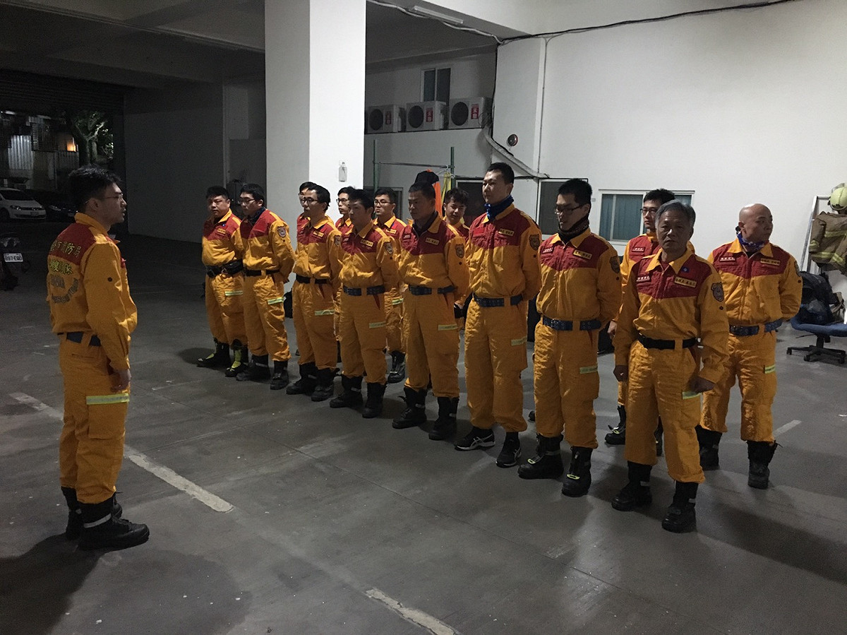 花蓮強震傳出災情，基隆市消防局派出特搜隊前往現場救災。 圖：基隆市消防局 / 提供