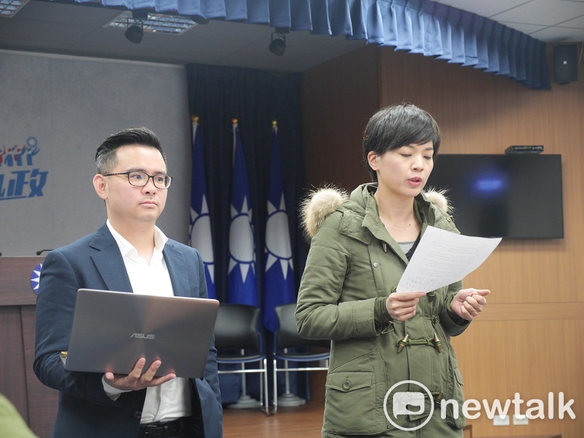 國民黨發言人黃健豪轉述常會內容時指出，黨主席吳敦義特別肯定副主席兼秘書長曾永權、副主席郝龍斌、組發會主委李哲華連日協調，感謝基隆市議長宋瑋莉的風度。 圖：趙婉淳／攝