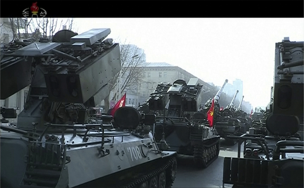 慶祝北韓70週年建軍節大閱兵（2）。 圖：達志影像/美聯社