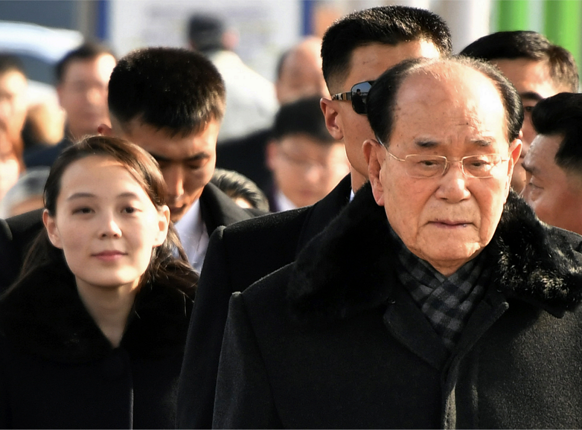 北韓高級別代表團由北韓最高人民會議常委會委員長金永南（右）任團長，除金與正（左）之外，成員還包括家體育指導委員會委員長崔輝、祖國和平統一委員會委員長李善權等。 圖：達志影像/美聯社