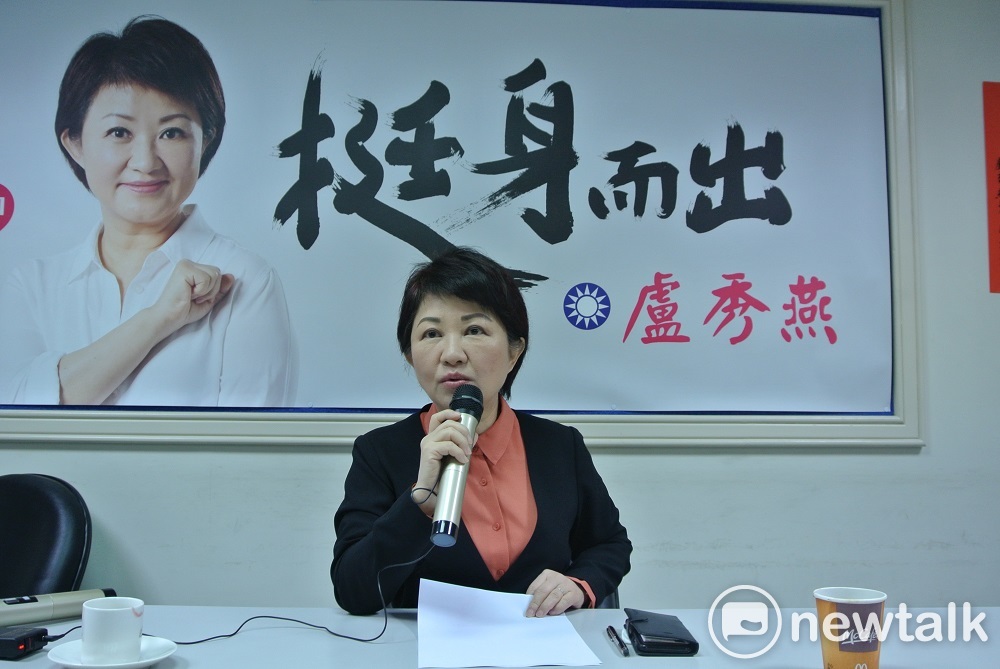 盧秀燕感謝江啟臣，「這場選戰不能沒有你。」 圖：唐復年/攝