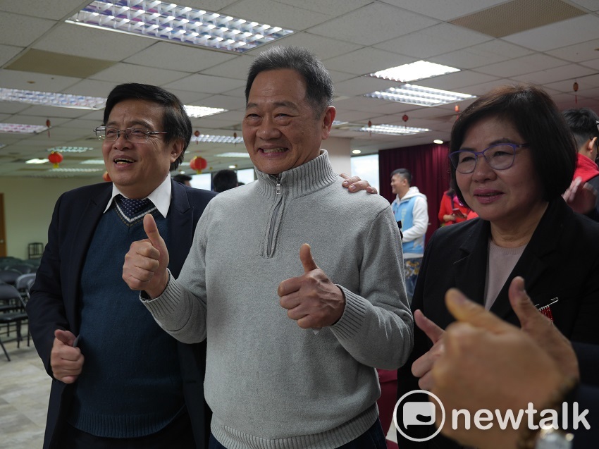 國民黨台北市黨部上午舉行新春團拜，台大最狂教授李錫琨也應邀參加。 圖：趙婉淳／攝
