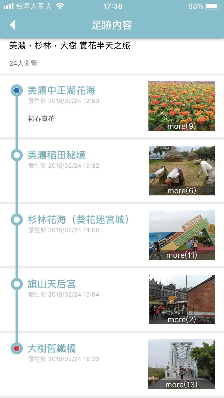 想拍美照打卡上傳卻不知道怎麼排行程？不妨跟著APP《TripleFeet》裡的部落客足跡，走一趟高雄小旅行。  圖：APP《TripleFeet》／提供