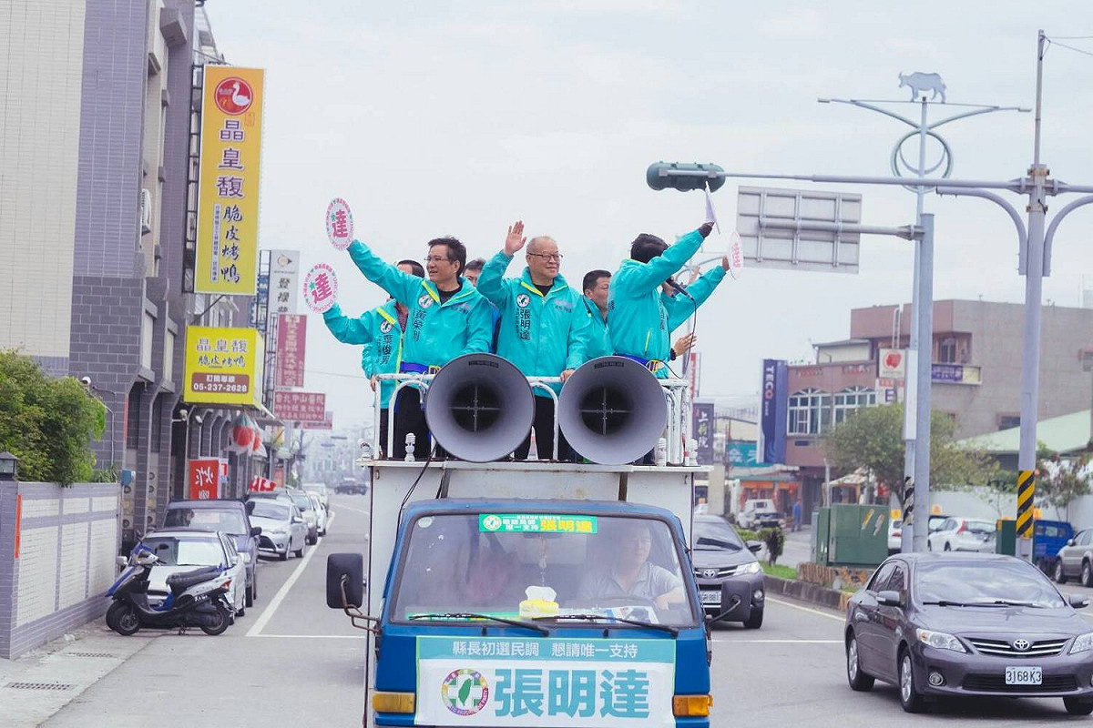 張明達今(28)日上街拜票。 圖：張明達競選總部/提供