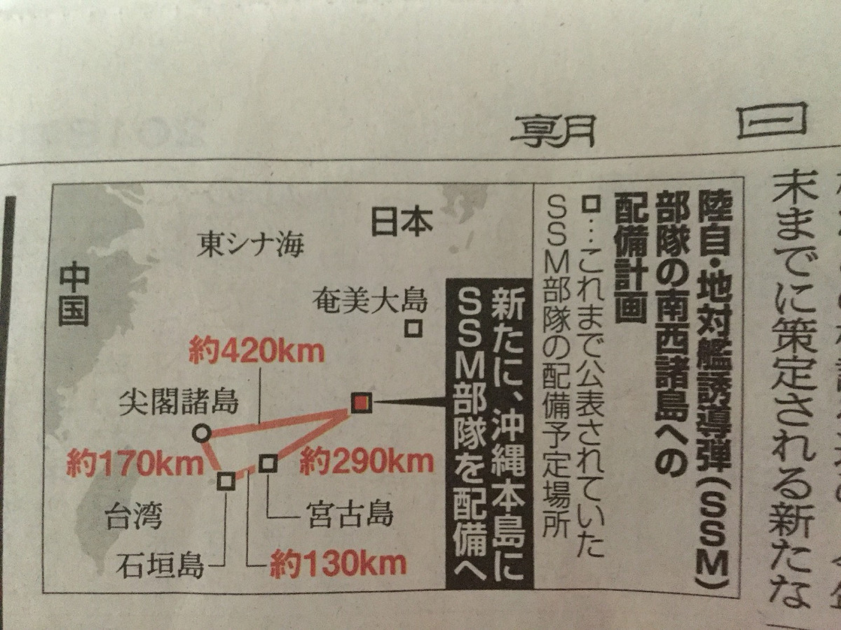 朝日新聞指出日本加強防空網，名目是北韓，但真正目標是中國。 圖：劉黎兒/攝