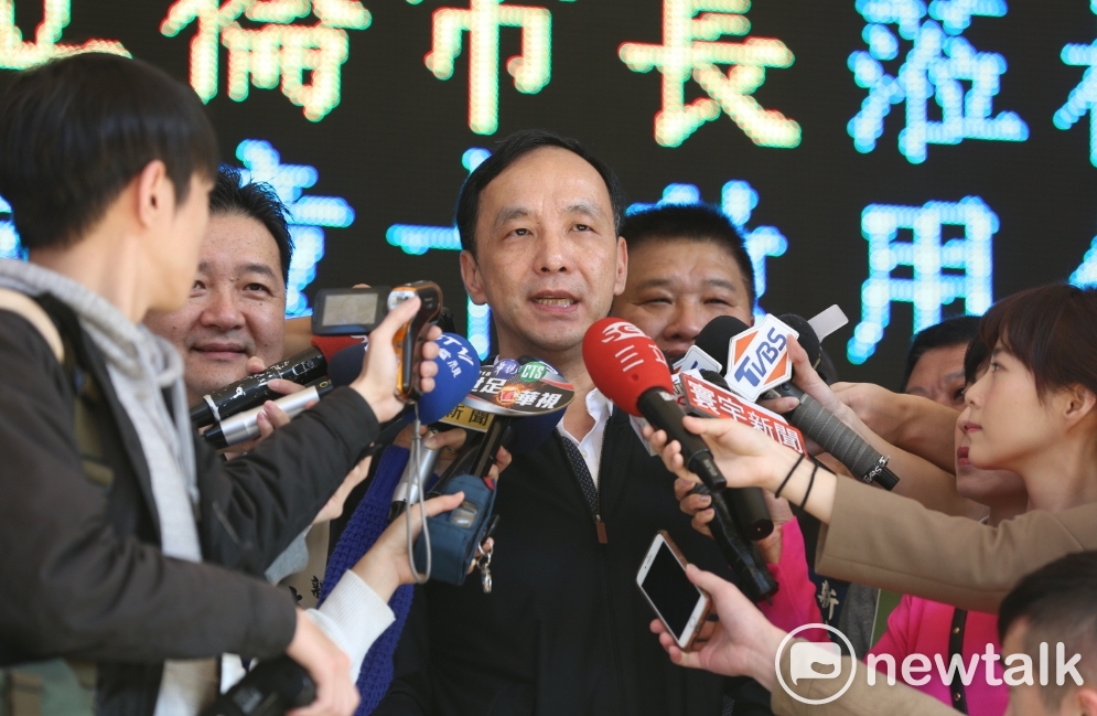 朱立倫上午公開挺侯友宜，表示侯將來會是非常好的市長。 圖：王峻昌/攝