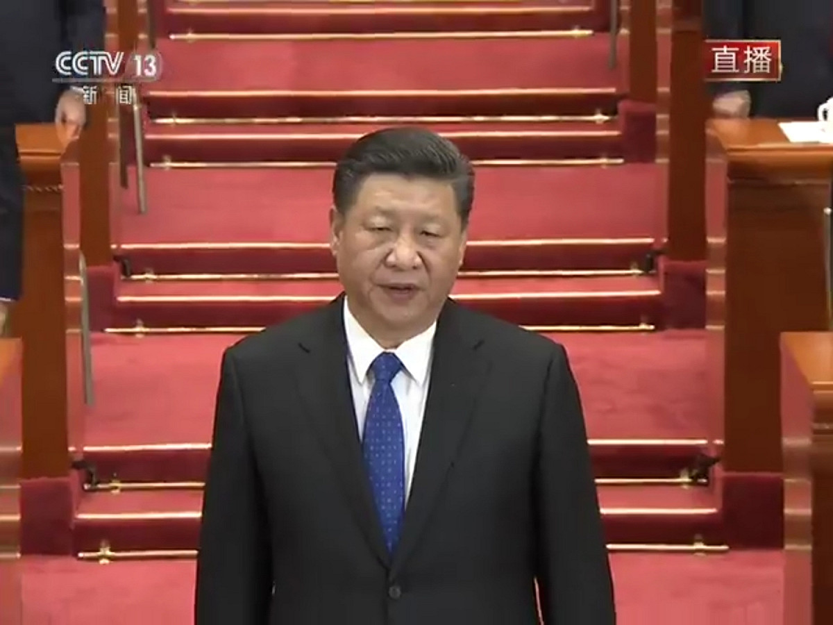 中國國家主席習近平等中共國家領導人，都出席了天全國政協第十三屆一次會議開幕會。 圖：翻攝自央視畫面