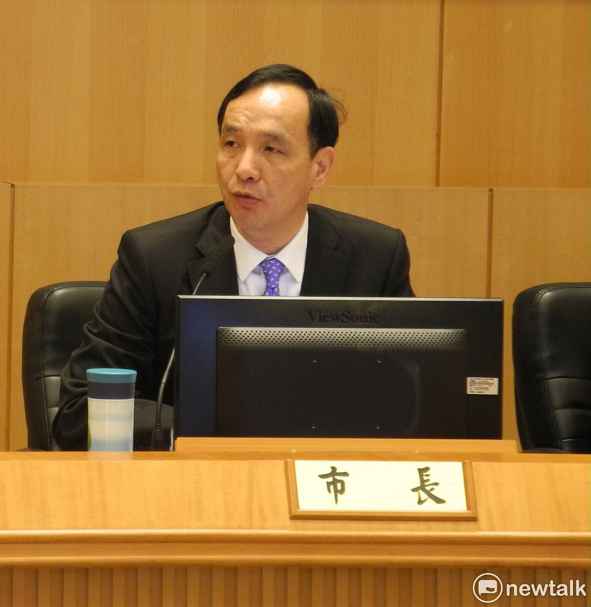 圖說：朱立倫今批評消防署發文各消防隊不准養狗是「非常嚴重的錯誤」，新北市各消防隊絕不遵行，並請消防署「撤回這樣的公文」。 圖：王峻昌/攝
