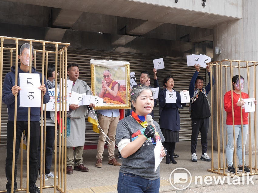 在台灣的西藏團體與聲援西藏的團體上午召開「310西藏抗暴日59週年大遊行」行前記者會。 圖：趙婉淳／攝