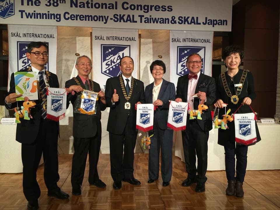 台灣國際順風社的台北、台中、高雄三社日前與日本東京、名古屋、大阪締結姐妹社。 圖：國際順風社台灣總社/提供