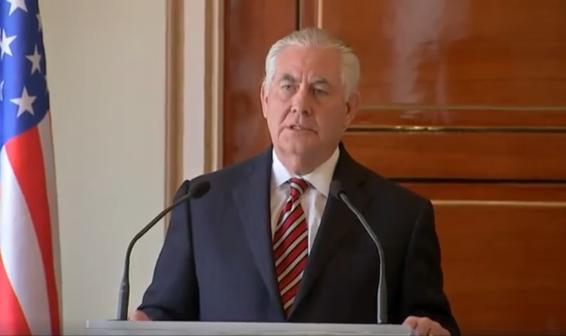 美國國務卿提勒森（圖）今天遭到川普開除。 圖：翻攝U.S. Department of State