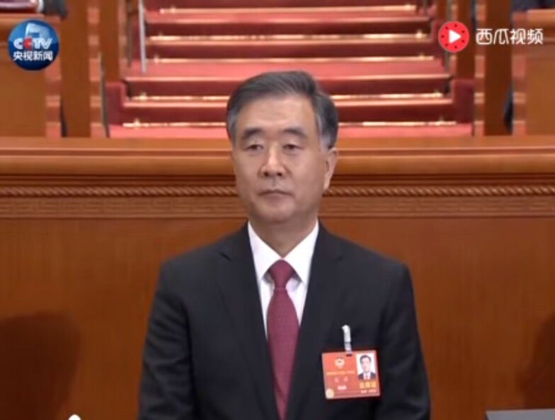 汪洋出任中國全國政協第13屆主席。 圖：翻攝中國央視