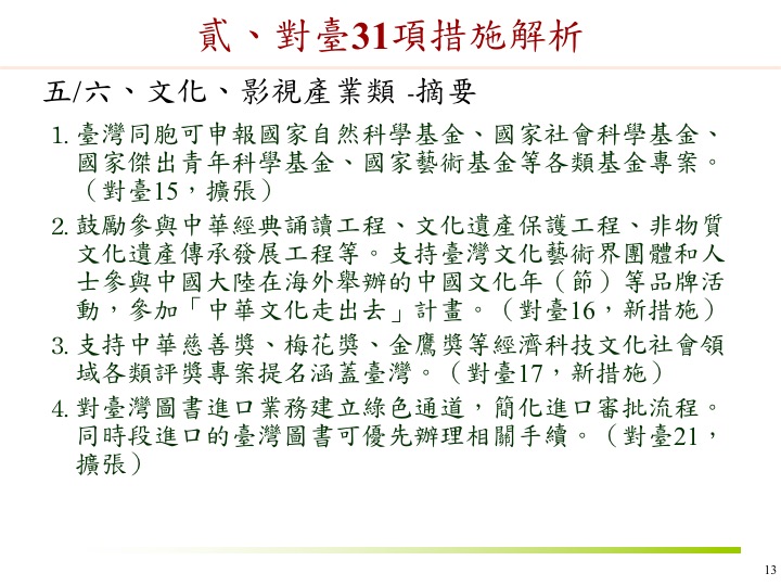 23圖看懂 政院解析中國對台31項措施