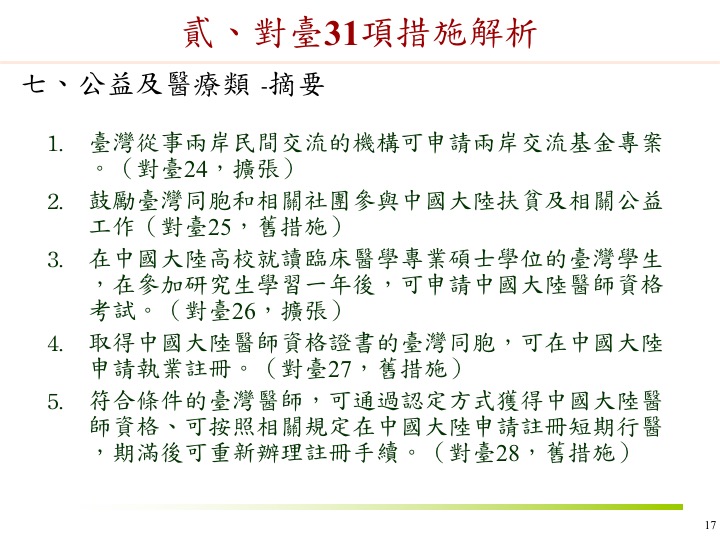 23圖看懂 政院解析中國對台31項措施