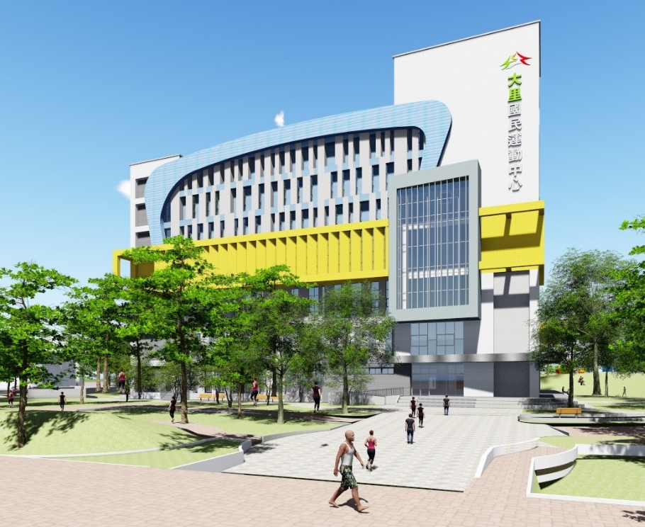 大里國民運動中心將於109年3月完工。 圖：台中市政府/提供