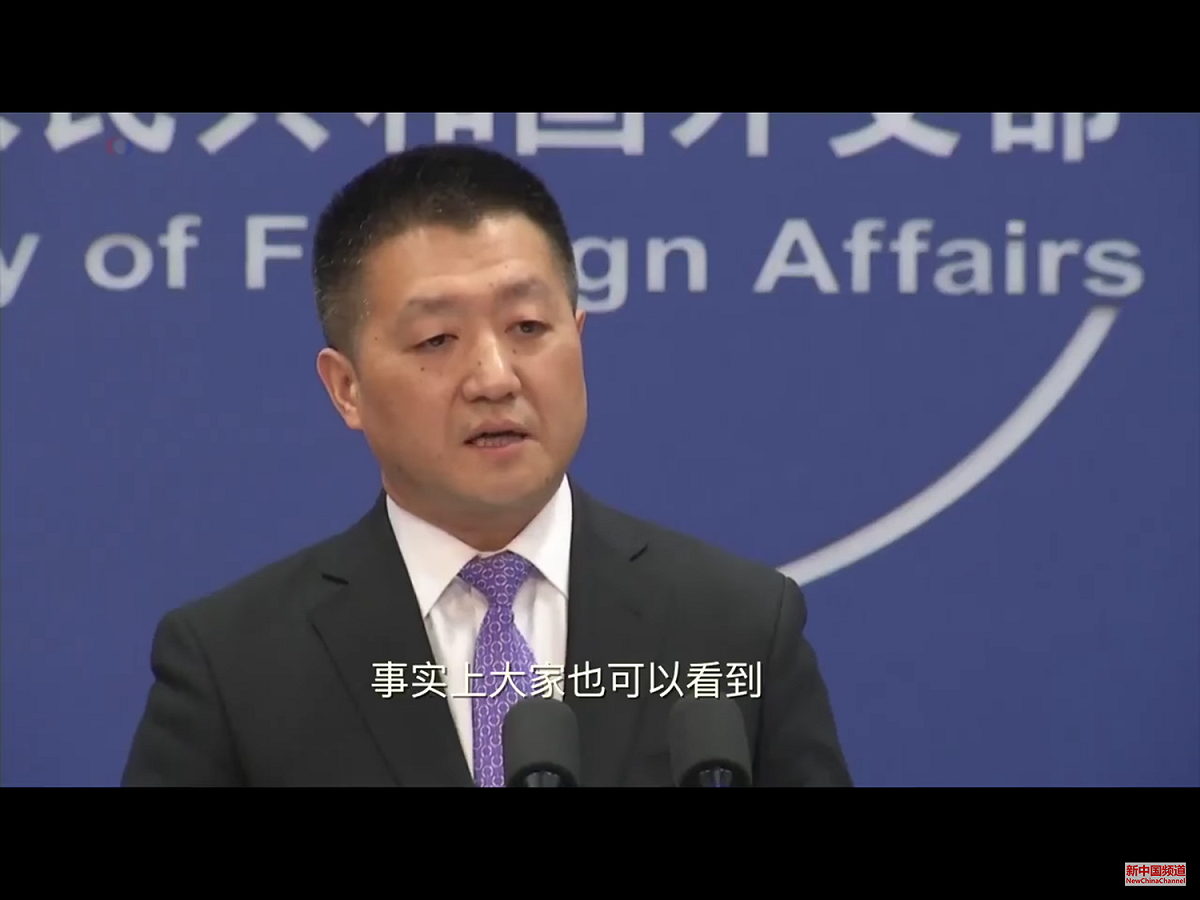 陸慷重申中國堅決反對的態度，他並指出，中方敦促美方糾正錯誤，停止美臺官方往來和提升實質關係，慎重妥善處理涉臺問題，「以免對中美關係和臺海地區和平穩定造成嚴重損害」。 圖： 翻攝自Youtube