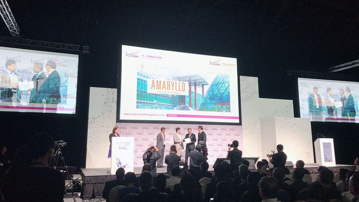 台灣新創公司「愛瑪麗歐」於本次2018亞洲物聯網展覽暨會議（IoT Asia 2018）獲頒特別獎殊榮。 圖：台灣經濟研究院/提供