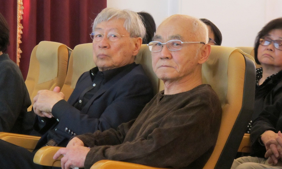 鄭自才、黃文雄（右）25日出席黃晴美追思會。 圖：林朝億/攝