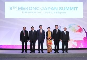 日本在世界各地與中國競爭影響力，湄公河下游五國正是雙方競相拉攏的對象。 圖: Cabinet Public Relations Office
