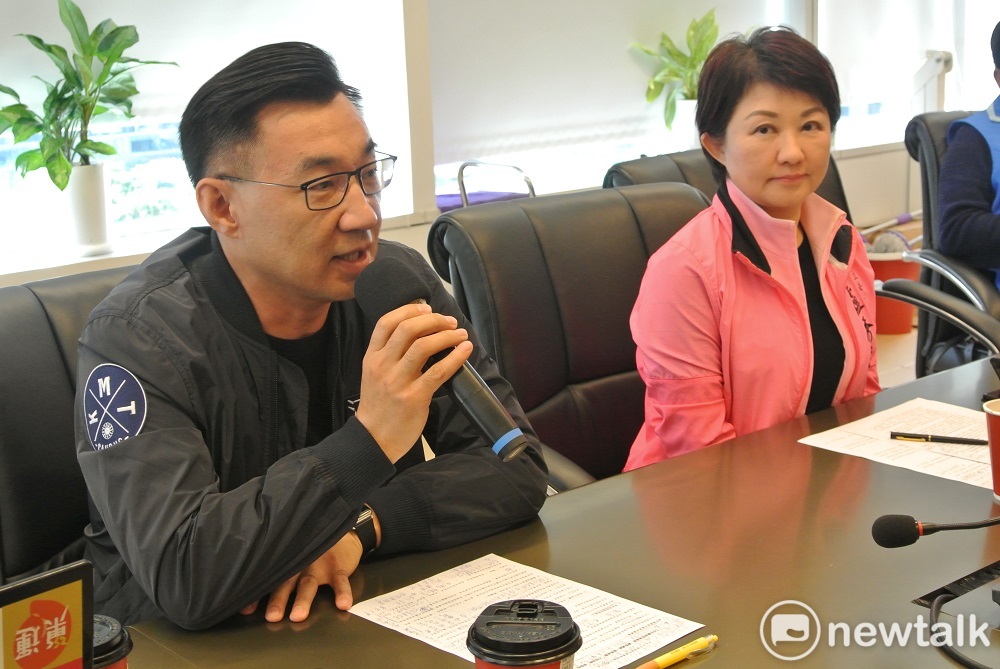 江啟臣（左）與盧秀燕（右）都對遷都台中表達看法。 圖：唐復年/攝