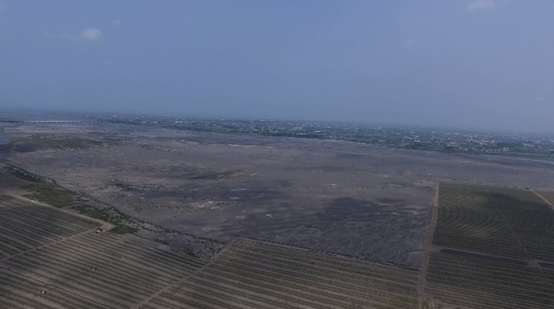 雲林台西空氣品質今(7)日首次出現褐爆等級，當地居民反映空氣品質極差，雲林縣環保局表示，汙染固定源要求減少排放、逸散源加強灑水、移動源加強稽查。 圖：雲林縣環保局提供