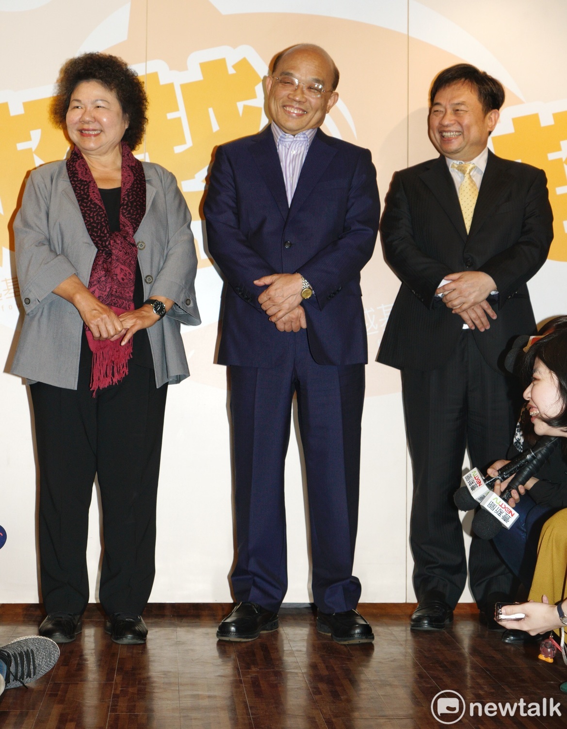為勸進前行政院長蘇貞昌參選年底新北市長，高雄市長陳菊今（9）日下午特別赴超越基金會拜會。 圖：張良一/攝