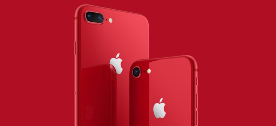 蘋果推出紅色 iPhone 8 以及 8 Plus，盼能藉由新色度刺激產品銷售。 圖：翻攝自Apple