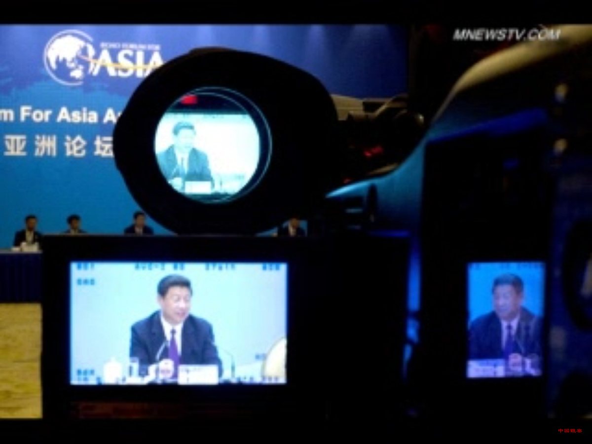 由於美中貿易緊張關係緩和，國際油價今天收盤大漲。圖為中國國家主席習近平昨（10）日在海南博鰲亞洲論壇開幕式發表主旨演講，為中美貿易戰降溫。 圖：翻攝自Youtube
