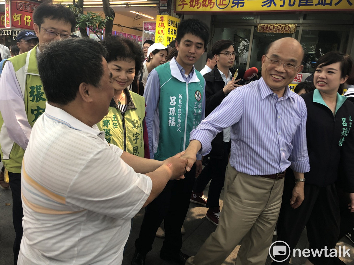 對於國民黨批評徵召選新北市長黑箱作業? 蘇貞昌表示 : 不需別人扭曲描述。 圖：陳奕/攝
