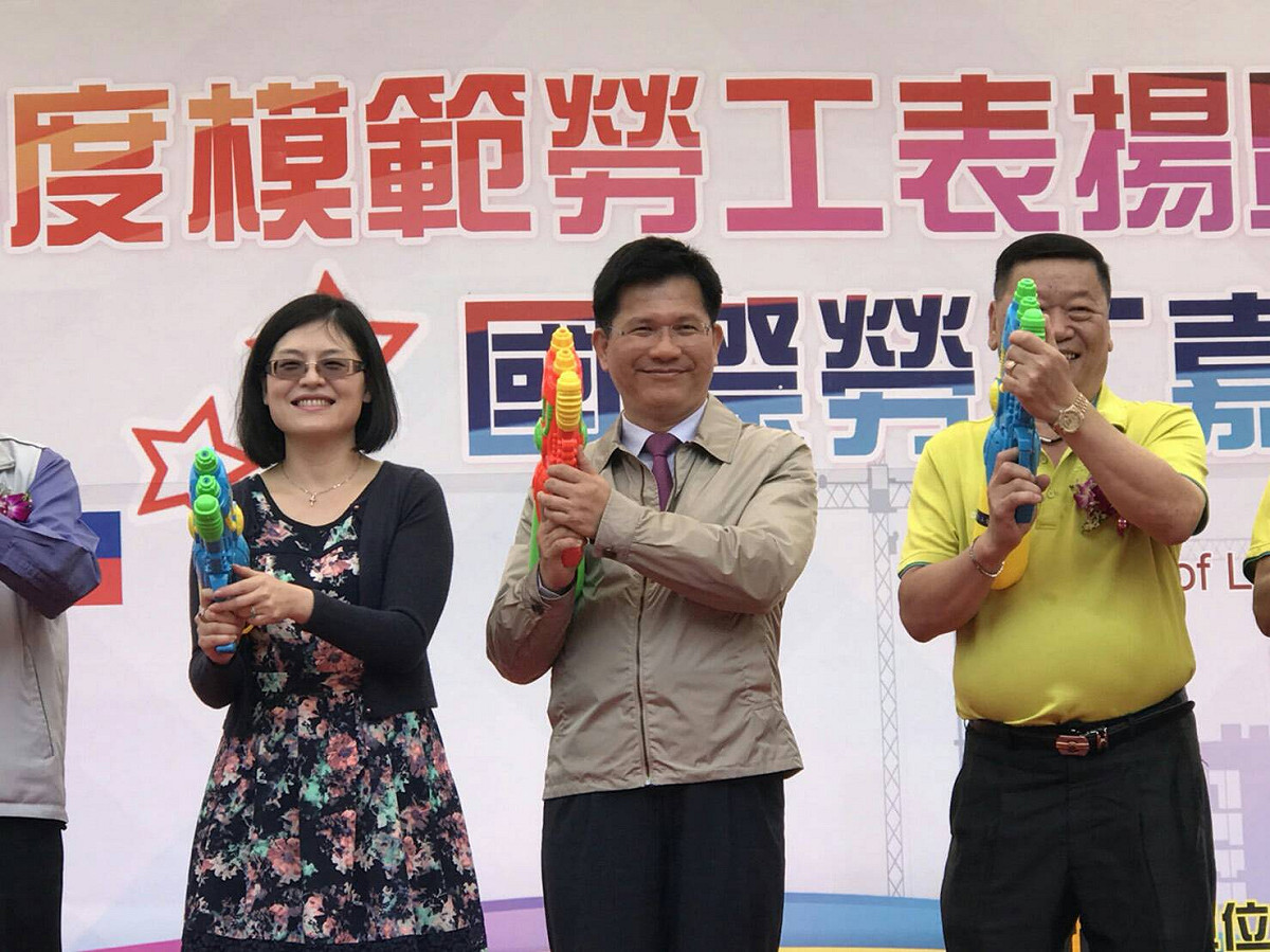 台中市長林佳龍為活動揭開序幕。 台中市總工會/提供