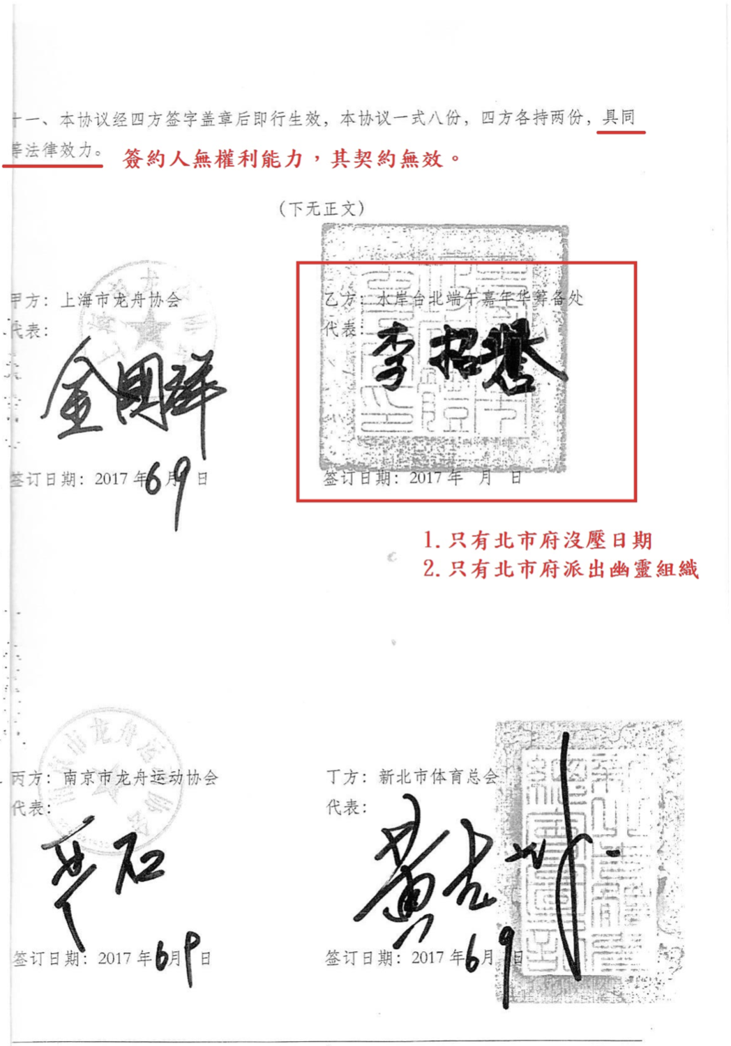 議員質疑北市府體育局以籌備處名義與中國簽約，涉嫌國際詐欺。 圖：謝維洲辦公室 / 提供