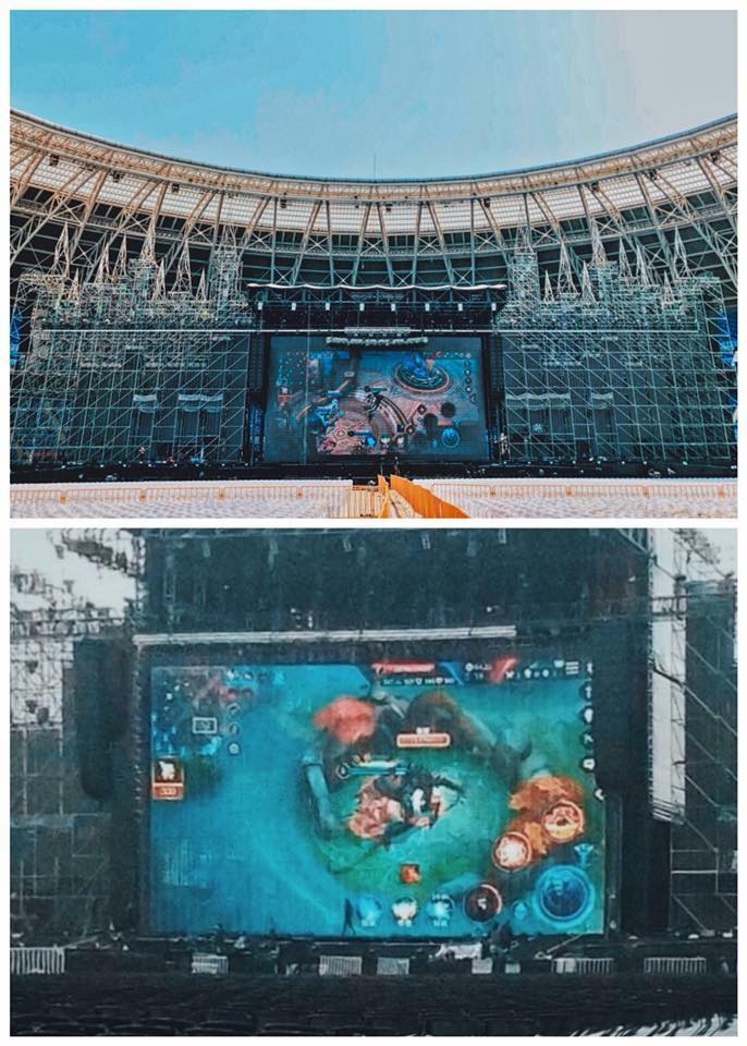 歌曲一出，五月天的主唱阿信更曬出了自己用演唱會大螢幕接手機玩《傳說對決》的畫面，更打趣表示：「有人打傳說螢幕比我們還大嗎？ 」更說：「打遊戲打到寫主題曲，也是有點勵志啊。」 圖：翻攝自 五月天阿信 粉絲專頁