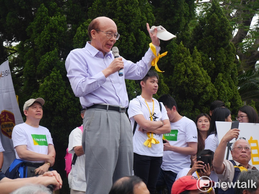 前台大校長李嗣涔也有到場聲援。 圖：趙婉淳／攝