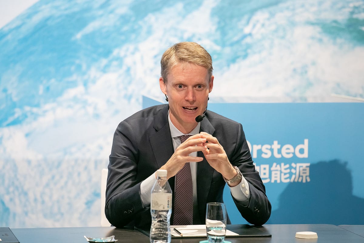 沃旭能源全球CEO亨利保森首度訪台，承諾將全力助台完成能源轉型目標。 圖 : 沃旭能源/提供
