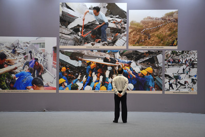 一項以「汶川地震災區發展振興成就」為主題的展覽5月10日在四川成都舉行，展現歷經災後重建、10年來的城鄉面貌變化。 圖/中新社