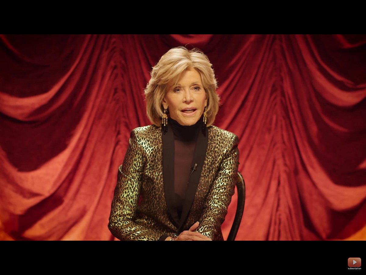 美國影壇長青樹榮獲兩屆奧斯卡影后珍芳達（Jane Fonda） 圖：翻攝自Youtube