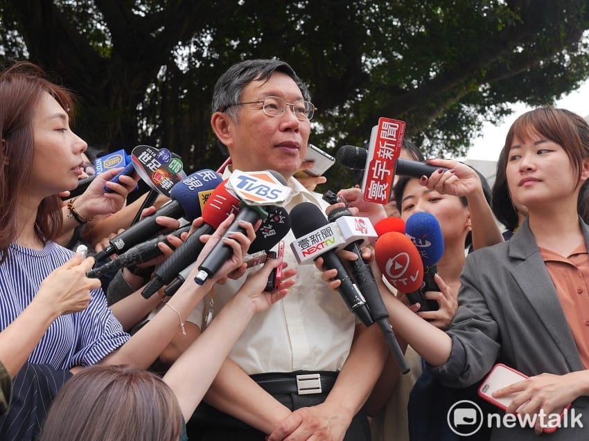 台北市者柯文哲今（13）天出席法鼓山舉辦的「心靈環保家庭日」活動。 圖：趙婉淳／攝