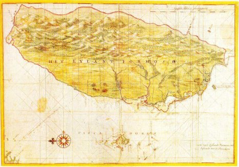 1636年荷蘭製圖師所繪製之地圖。（麻豆社事件的第二年） 圖：陳耀昌／提供