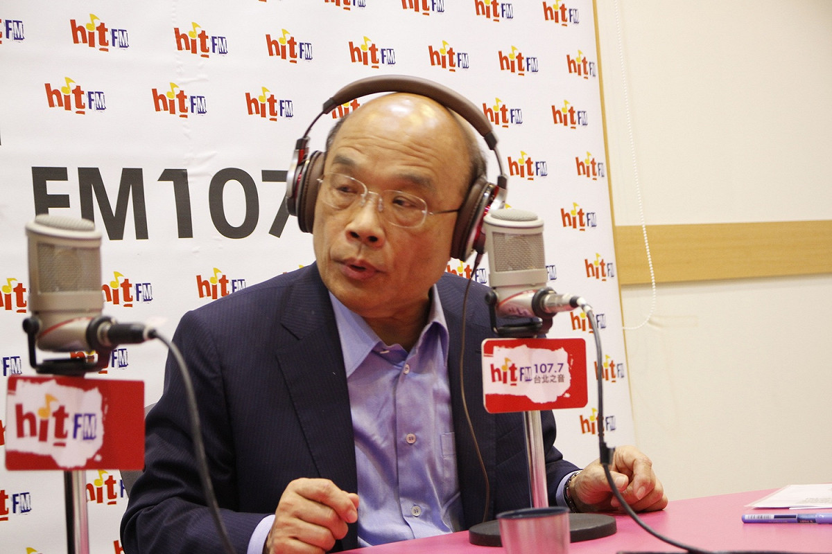民進黨新北市長參選人蘇貞昌認為對手侯友宜參選，其實是為了將參選2020總統的朱立倫守住地盤。 圖:Hit Fm《蔻蔻早餐》製作單位/提供