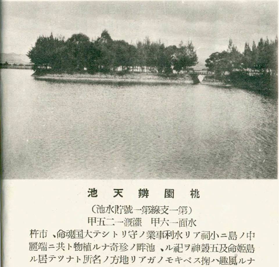 桃園辨天池為第一支線第一號貯水池。 圖：翻攝自臉書「桃壢嵌文化事務所」