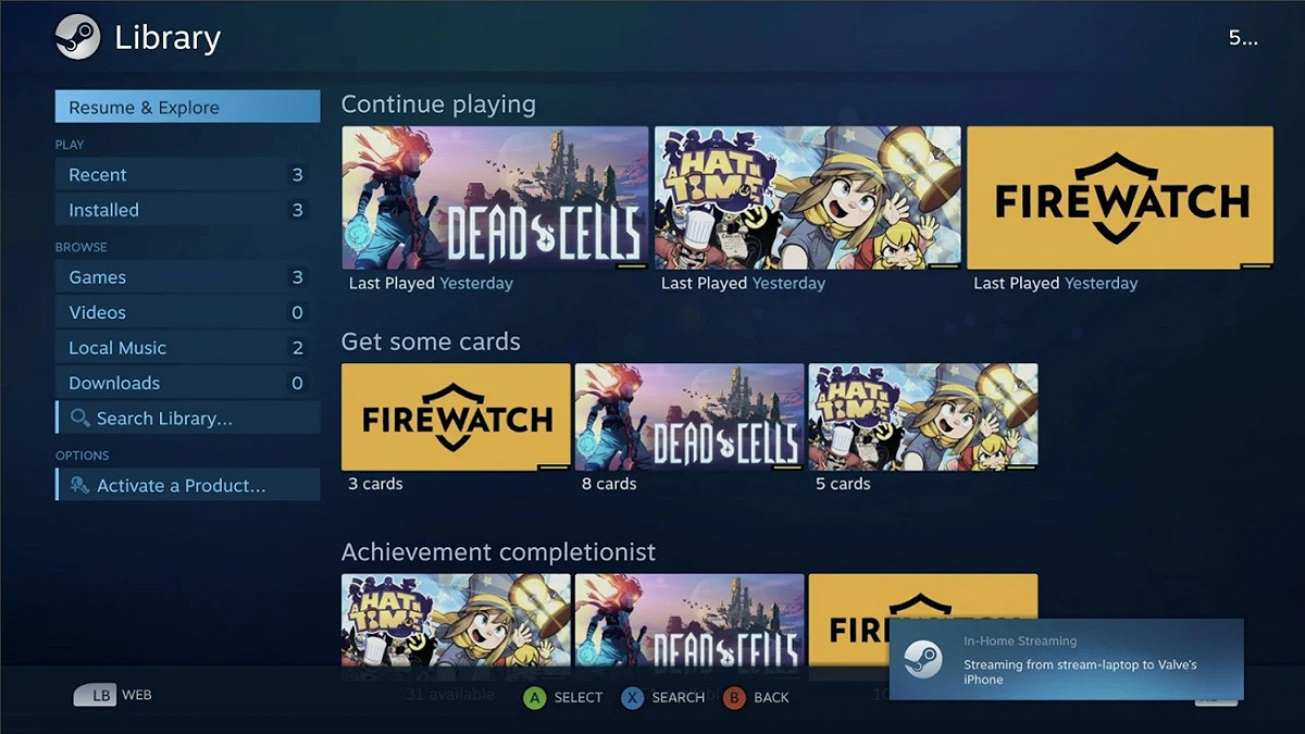 Steam Link App 今日在 Google Play 上推出測試版本，藉由連線 5GHz-Wifi 能夠讓玩家直接在手機或是電視上遊玩電腦遊戲。 圖：翻攝自 Google Play
