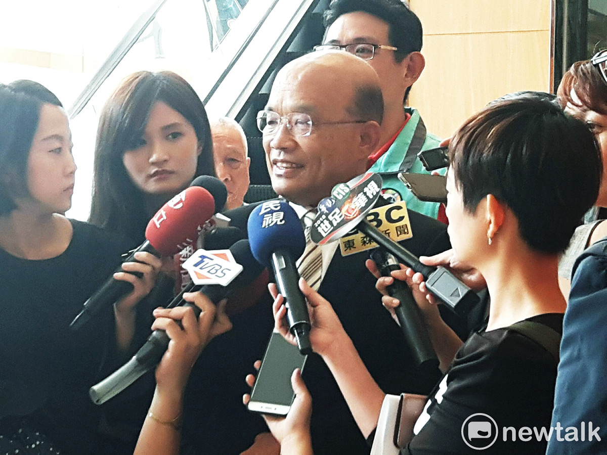蘇貞昌認為對手侯友宜把新北市民二分法，分成家人、外人，很奇怪。 圖：林昀真/攝