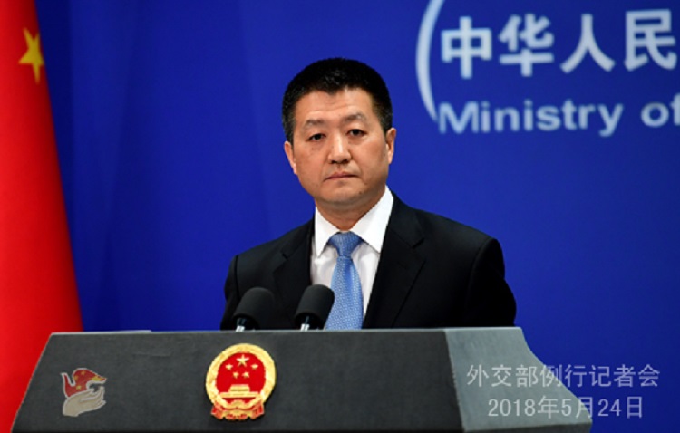 中國外交部發言人陸慷表示，注意到布吉納法索政府決定同台灣斷絕所謂「外交」關係，中方對此表示讚賞。 圖：翻攝中國外交部