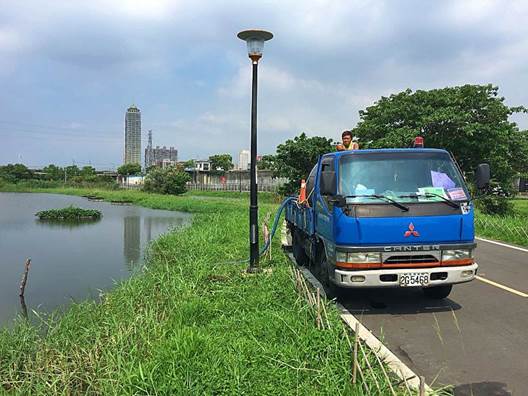 新北市利用滯洪池儲存雨水回收再利用。 圖 : 新北市政府/提供