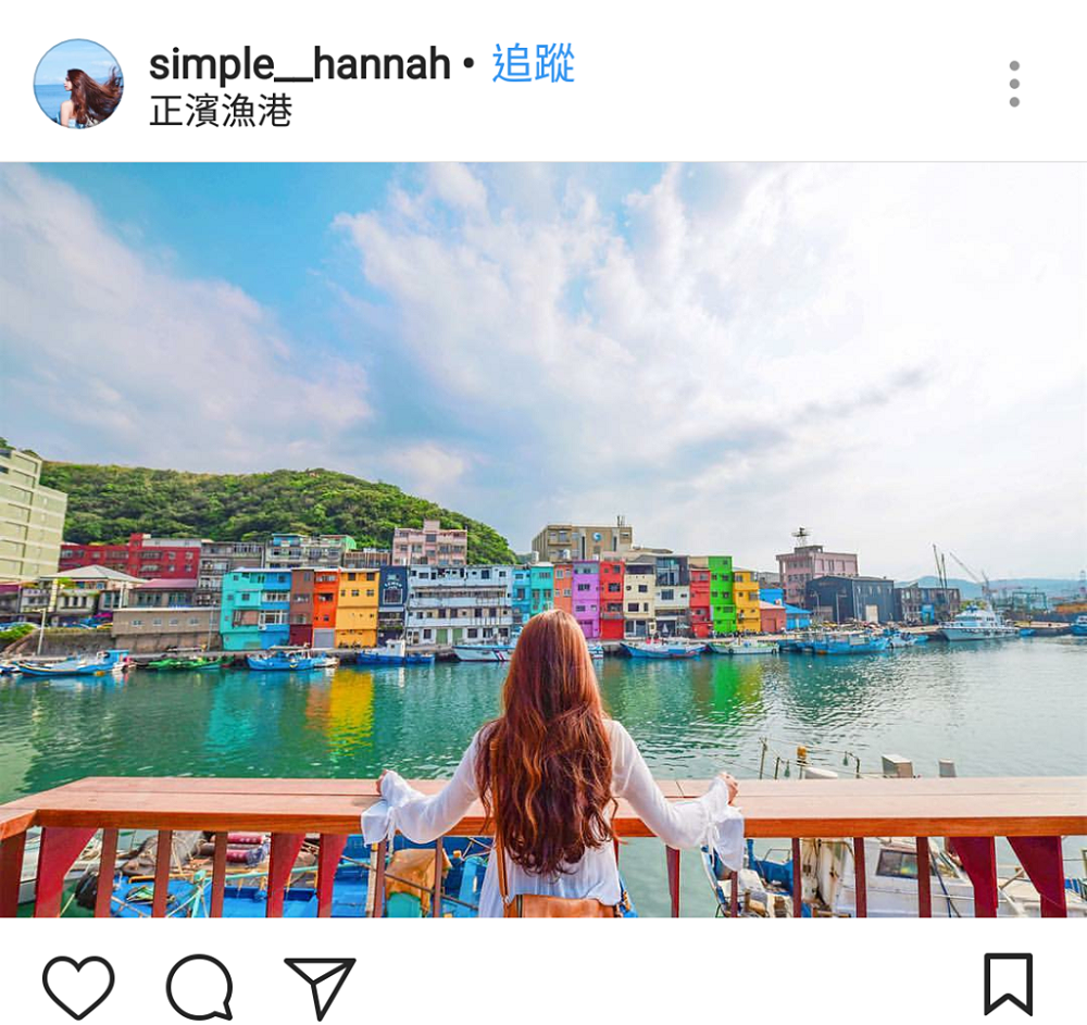 基隆的正濱漁港，最近有一處最夯的打卡景點，是將原本老舊的漁港畫上彩繪，營造宛如置身外國漁村的美麗景觀。  圖：翻攝自instrgram／simple_hannah開放權限