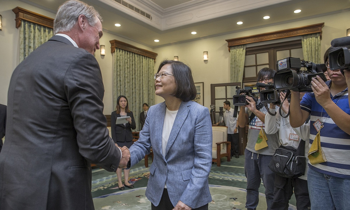 總統蔡英文1日上午接見美國參議員帕度。 圖：總統府提供